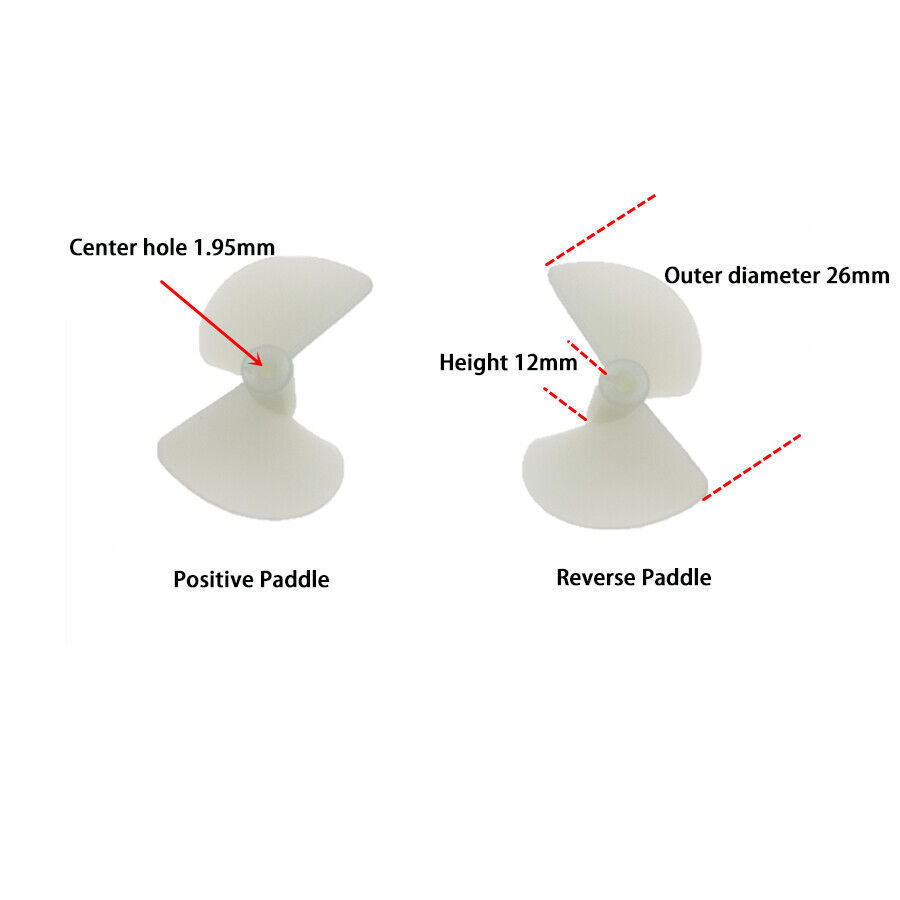 26mm Nylon Plastic White Boat Propeller Props 2 Blade For 2mm Shaft RC Model DIY