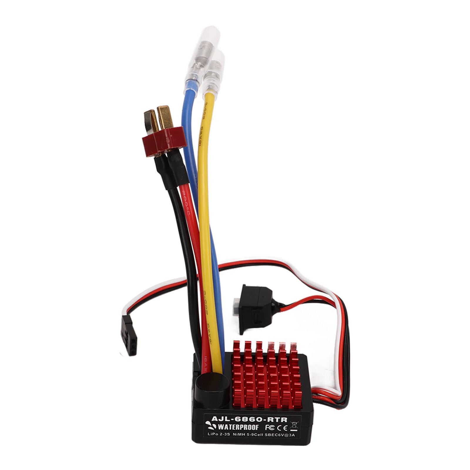 Brushed 60A ESC Waterproof Speed Control 2S-3S LiPo for 1/10 RC Cars Boat
