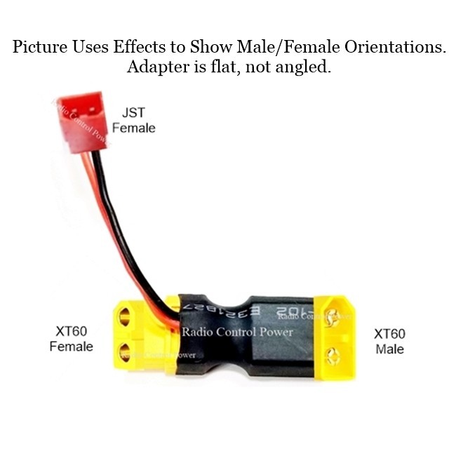 RCP-JRJST XT60 Power Tap Connector to JST Female XT60 Male to XT60 Female