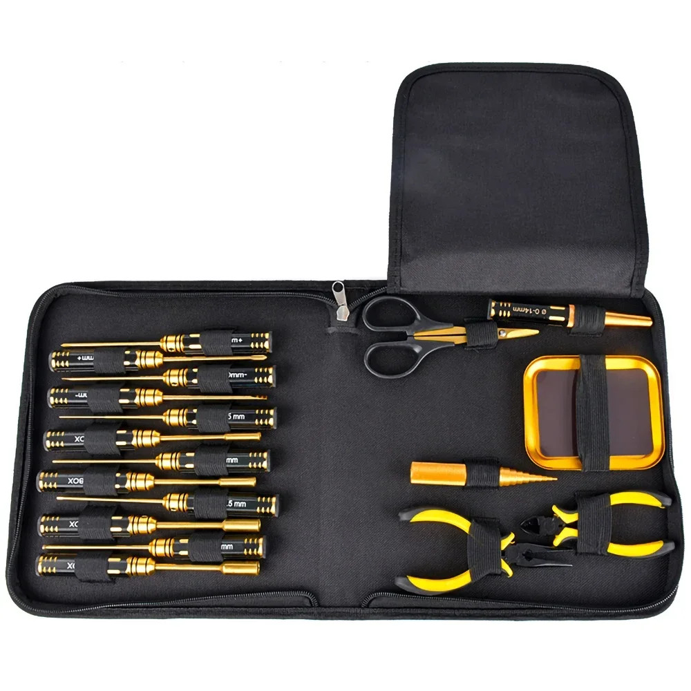 18PCS Metal Hexagonal Screwdriver Wrench Repair Tools Package for 1/10 1/8 1/6RC
