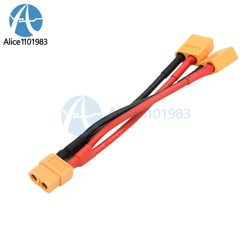 XT60 Male/Female Cable Parallel Battery Connector 4AWG Silicone Wire Y Splitter