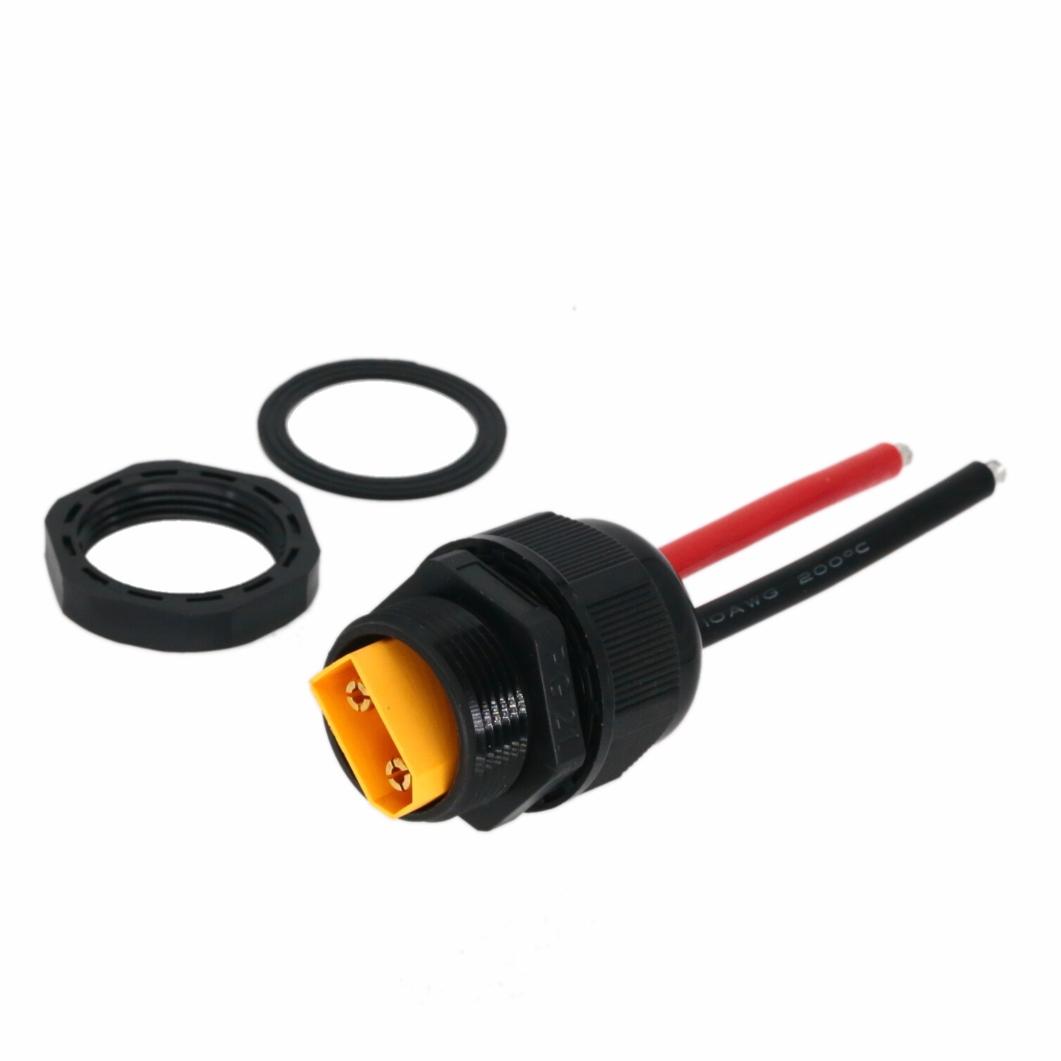 PG21 threaded waterproof Panel Mount + XT90 Male 10awg 15cm wire DIY Tinned end