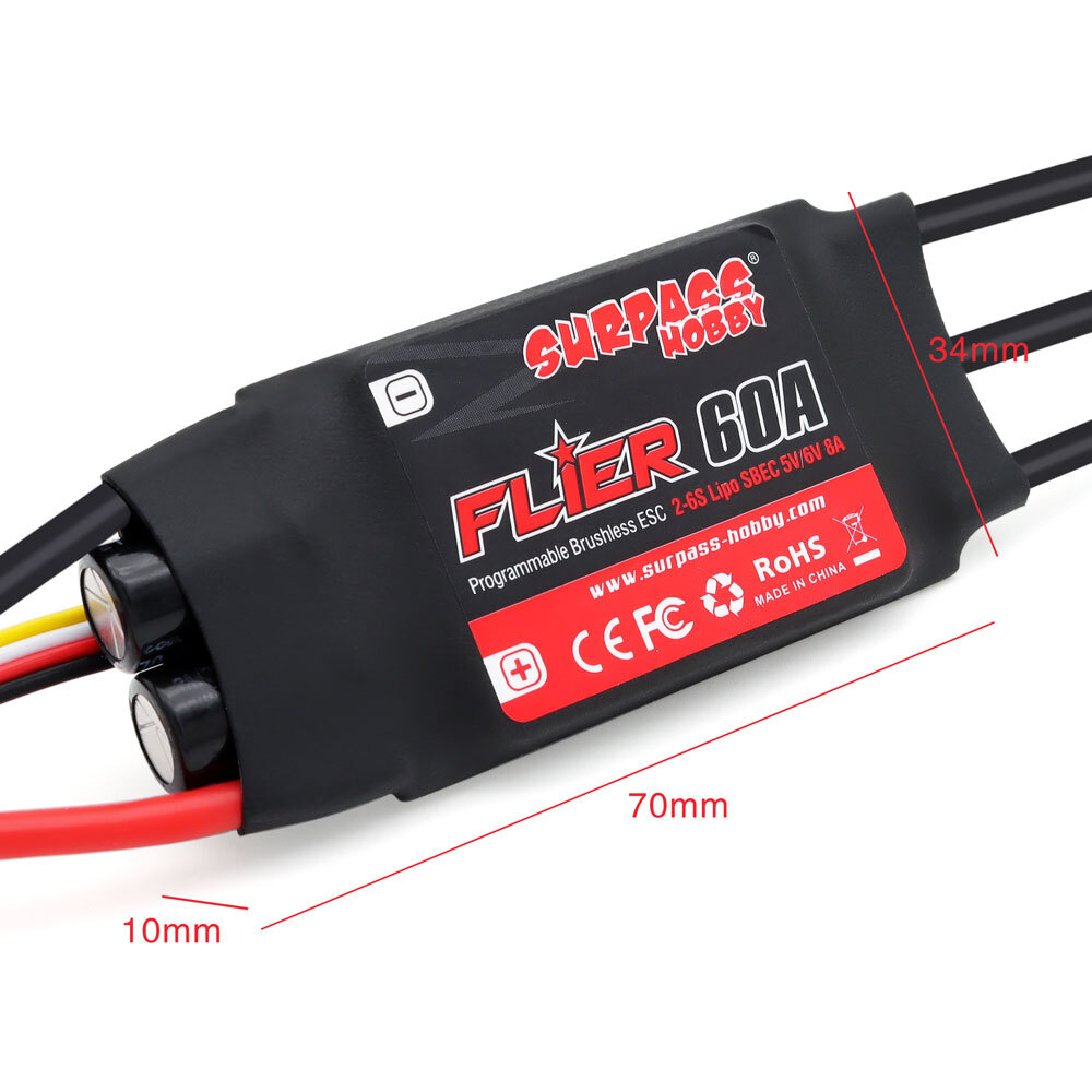 SURPASS HOBBY 900-1700KV Brushless Motor 40-60A ESC for RC Fixed Wing Air Plane