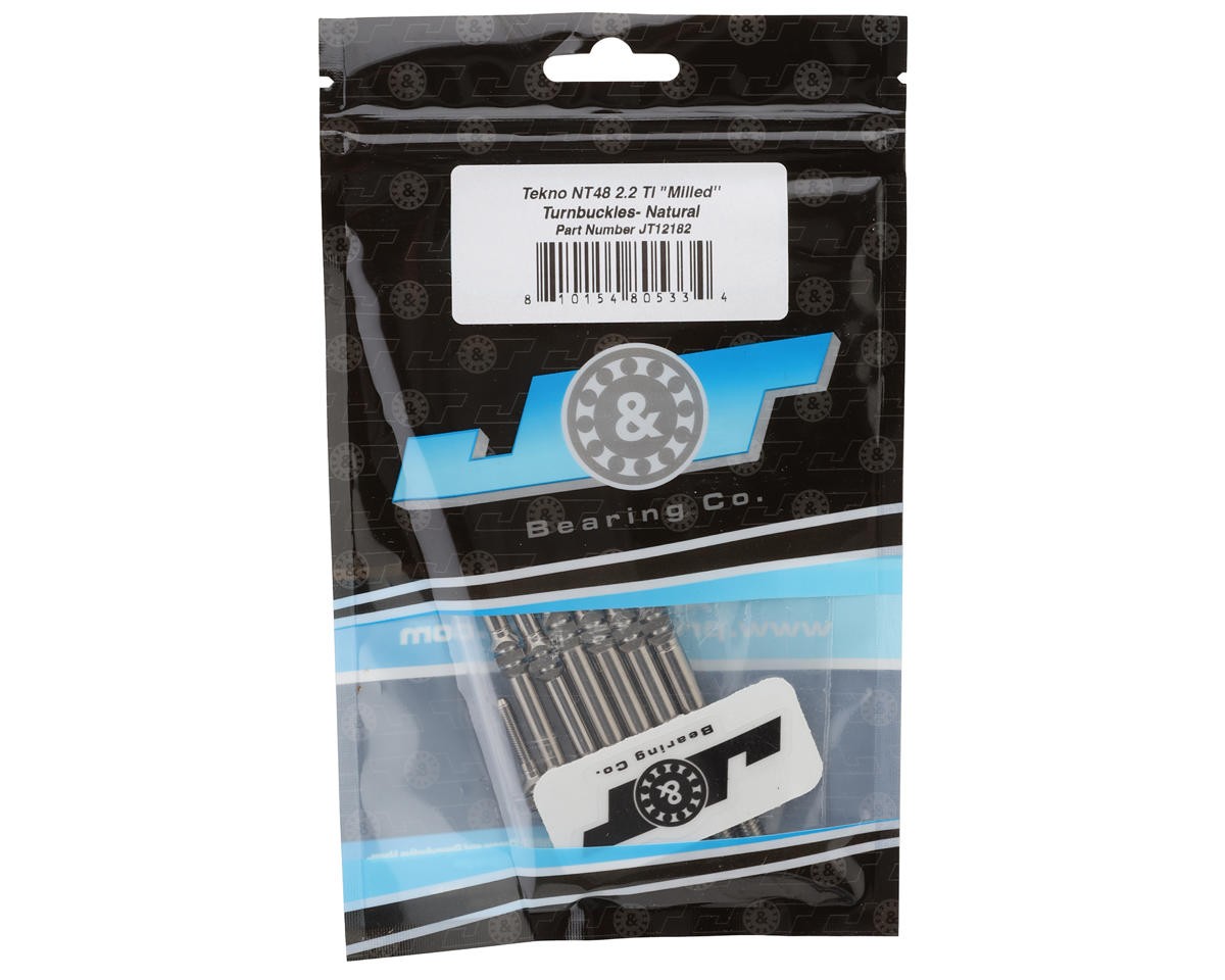 J&T Bearing Co. Tekno NT48 2.2 Titanium “Milled” Turnbuckles (Natural)