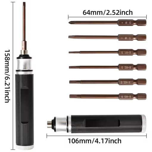 9IMOD RC Hex Driver Set 4-in-1 6-in-1 Allen Screwdriver Repair Tool Kit Black