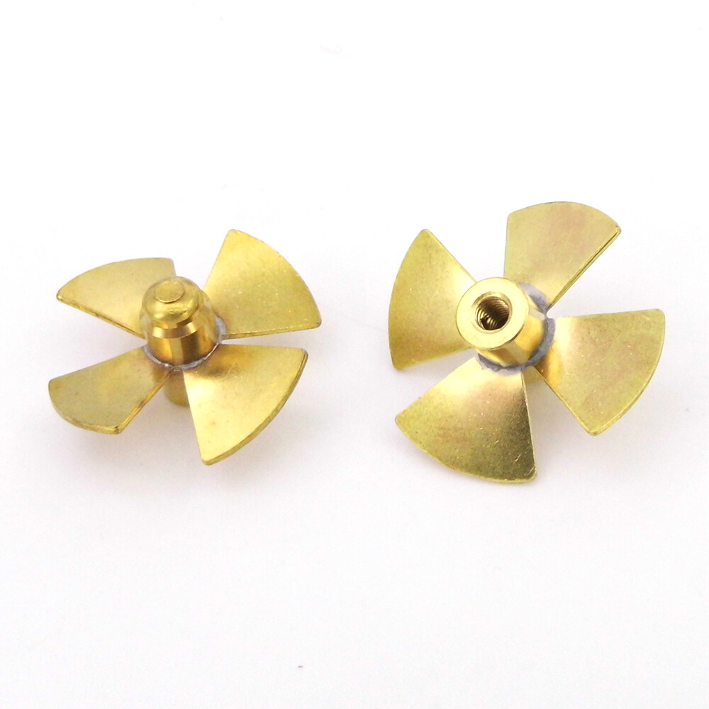 RC Boat Marine Propeller 4-Blades Copper 24mm 26mm M3 3mm Shaft Prop Impeller
