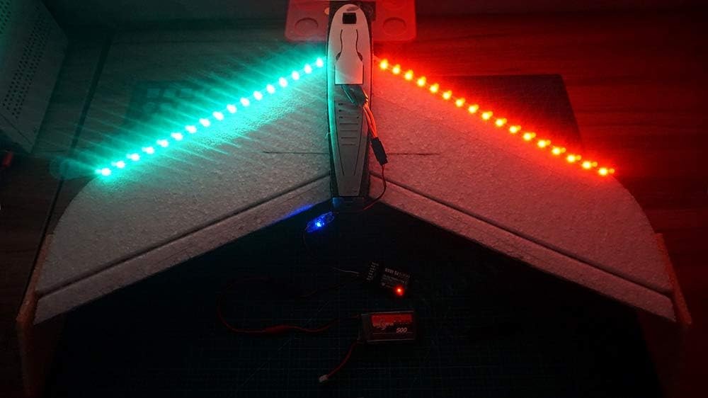 Remote Controlled LED Light Strip for RC Fixed Wing Airplane Flying Wing Plan…