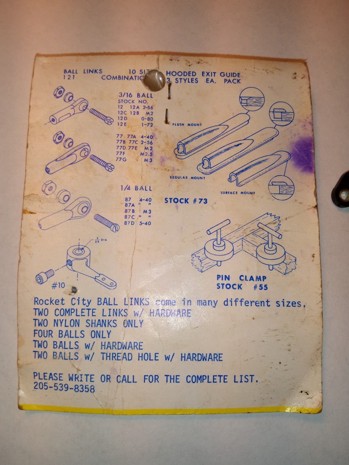 Vintage Rocket City RC Specialties #87A 1/4″ Ball Link H.D.