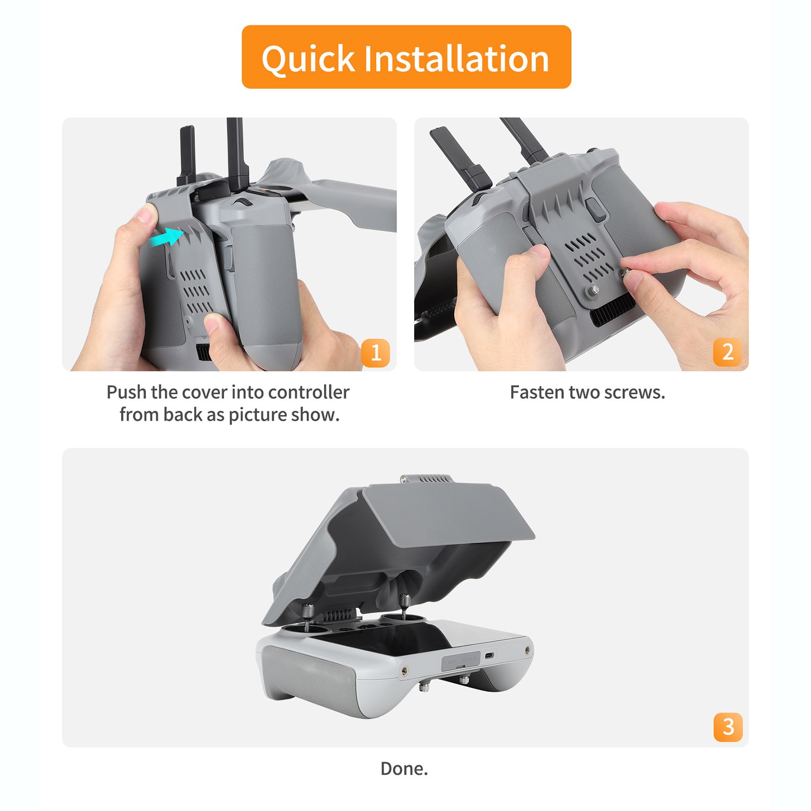 Remote Controller Sun Hood Sunshade Cover Case For DJI Air 3 Mini 3 Pro RC 2.