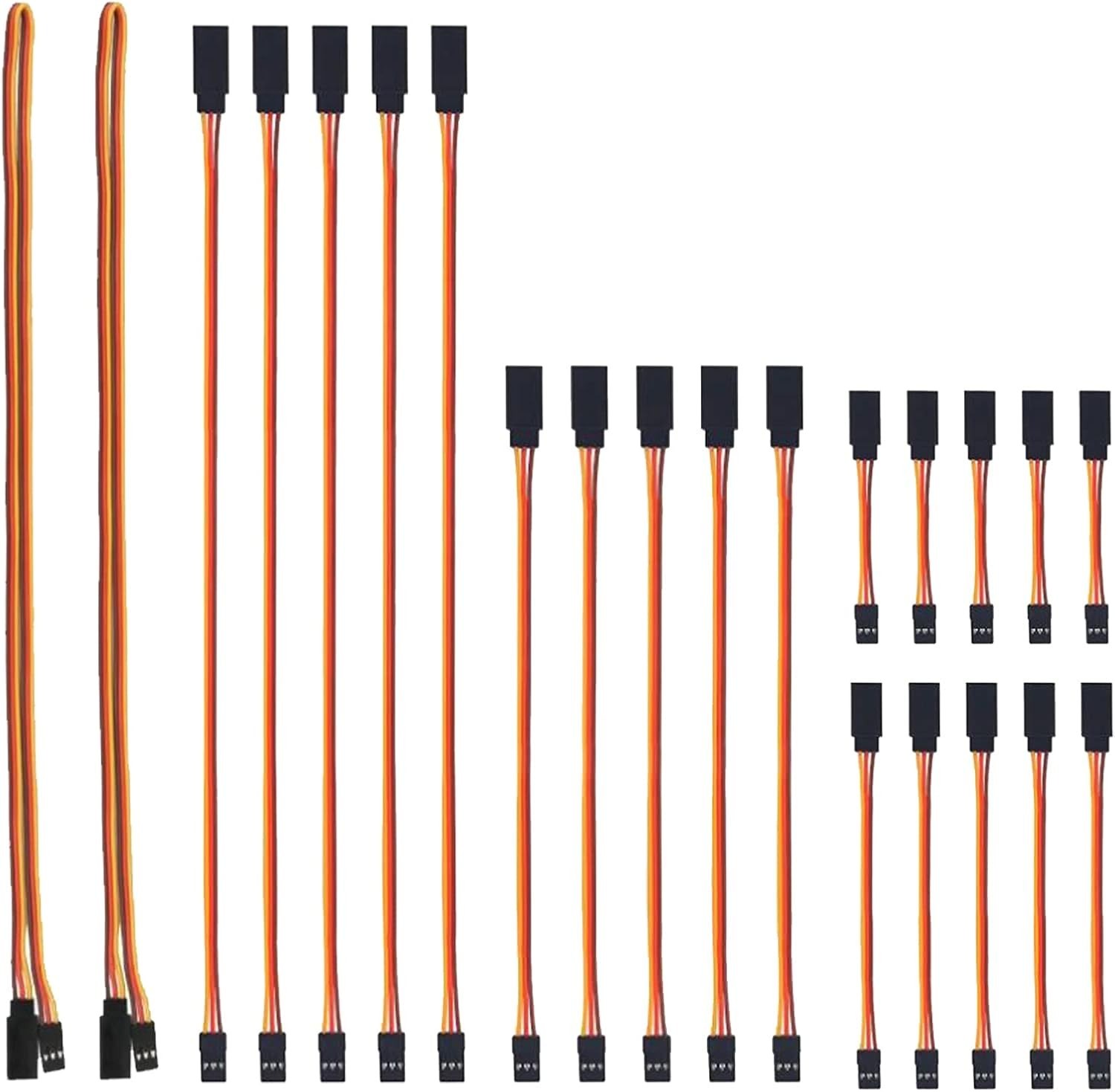 22pcs 3Pin Servo Extension Cable Cord Male to Female Wire Connectors 5 Types for