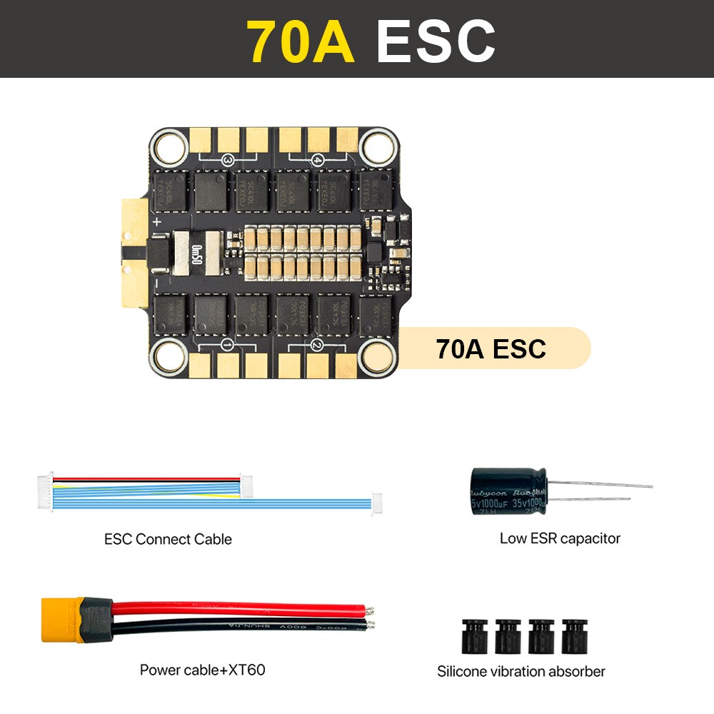 H743 Flight Stack H743 Flight Control 4in1 70A/80A ESC For RC FPV Racing Drone