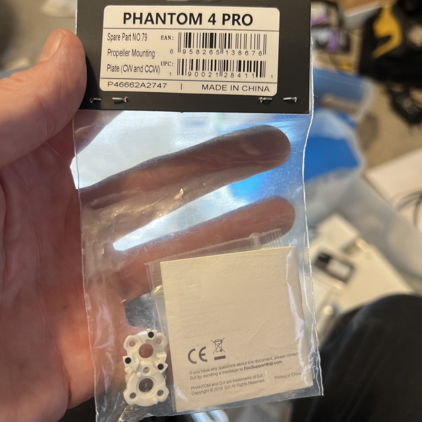 DJI Phantom 4 Pro Spare Part No. 79 Propeller Mounting Plate (CW & CCW) White