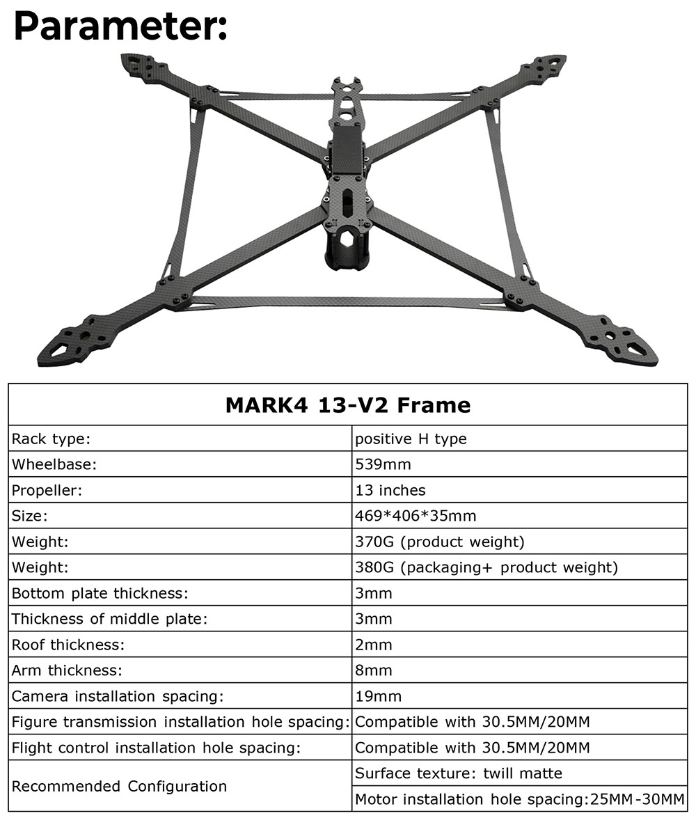 9IMOD Mark4 V2 13 Inch FPV Frame 539MM Wheelbase Carbon Fiber For RC FPV Drone