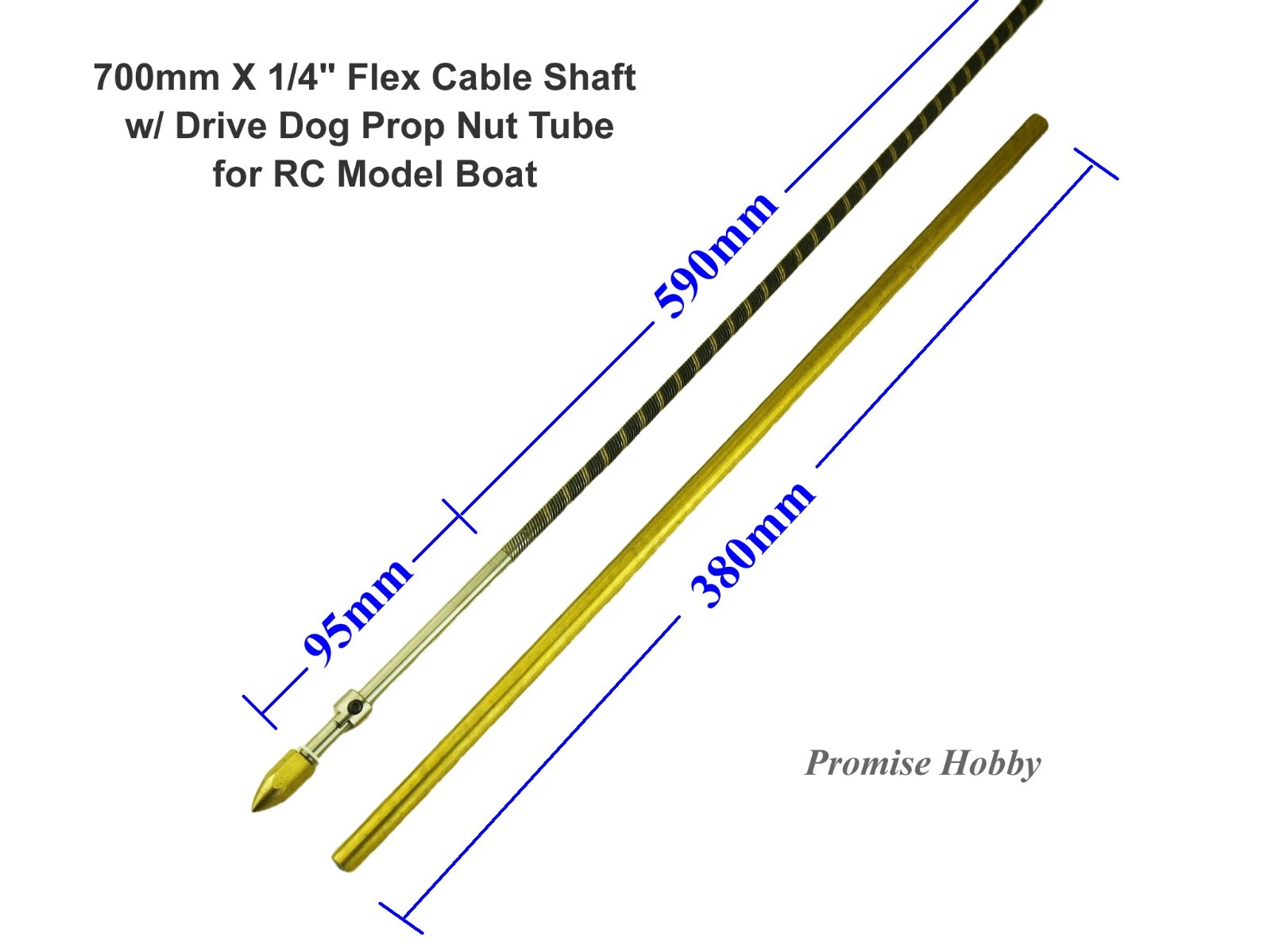 95mm Alloy CNC Adjustable Stinger Drive 1/4″ Flex Shaft Cable for RC Model Boat