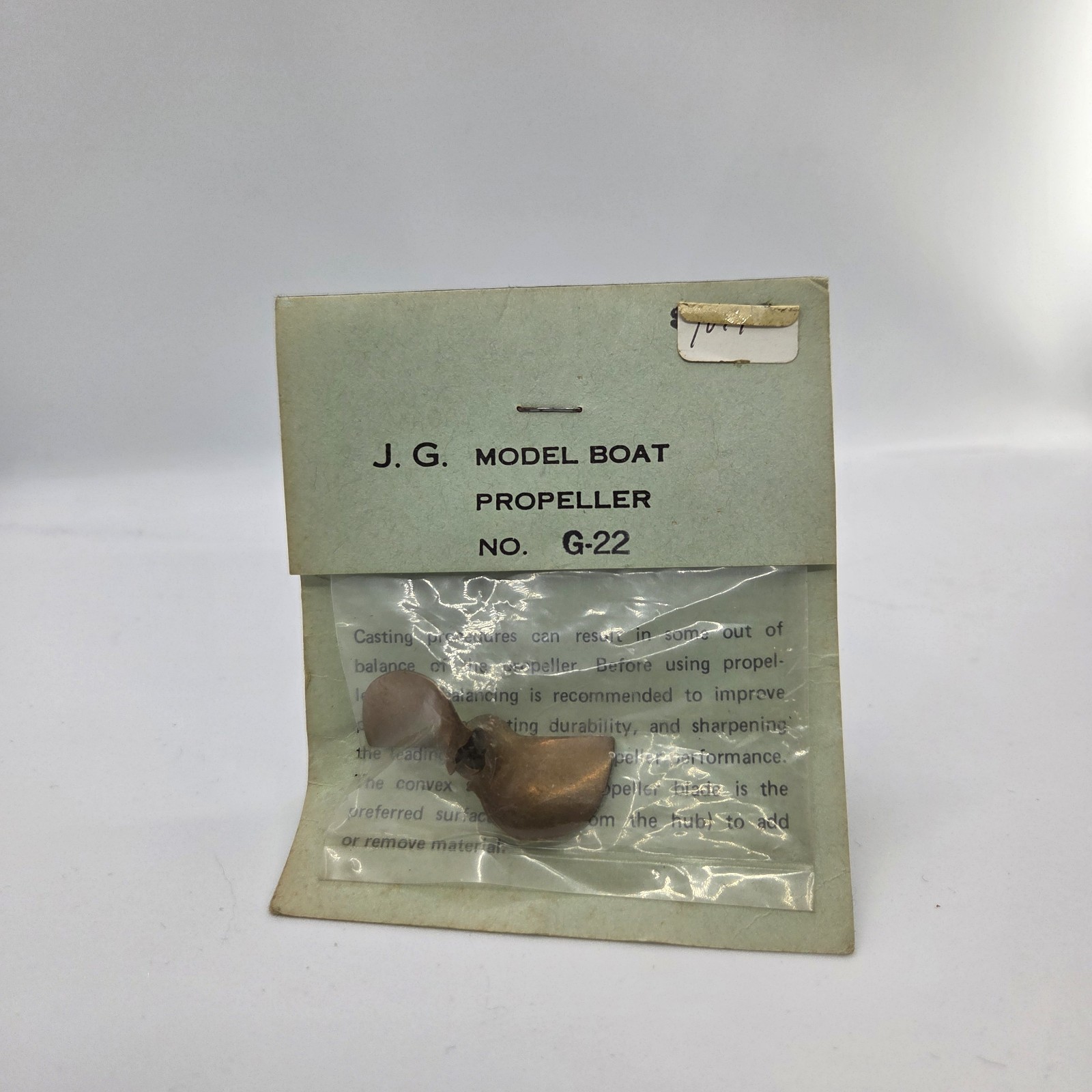 JG Model Boat ~ G-22 ~ Marine Model Propeller Vintage NOS RC OCTURA DUMAS