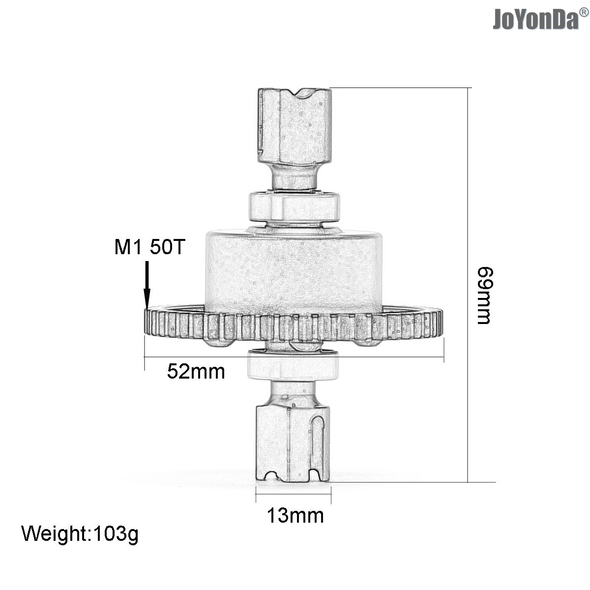 #ARA310959 50T Metal Center Diff Set for RC Arrma 1/7 Mojave 6S 1/8 TYPHON 4X4