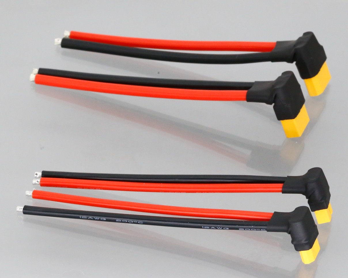 RC Battery Port 90-Degree Turn XT90 XT60 Female Silicone Wire DIY End Soldered