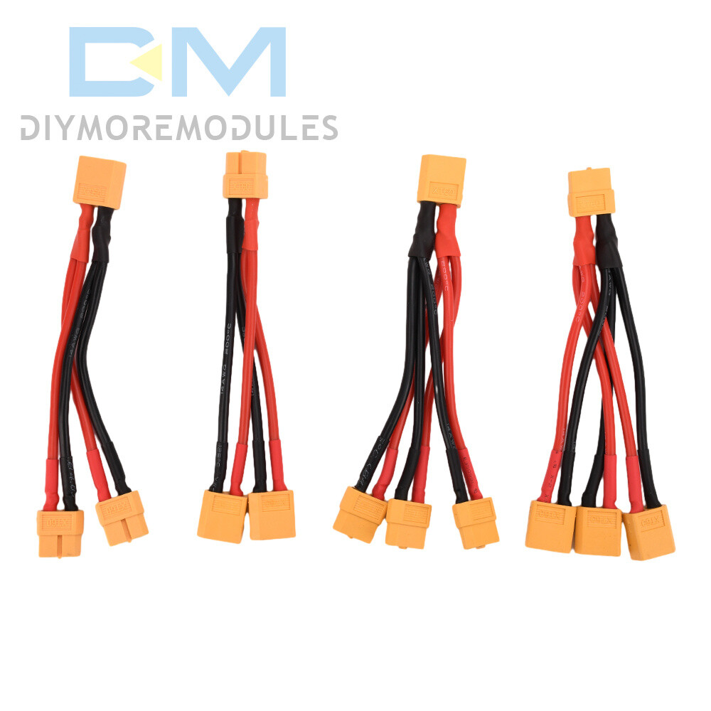 XT60 Male/Female Cable Parallel Battery Connector 4AWG Silicone Wire Y Splitter