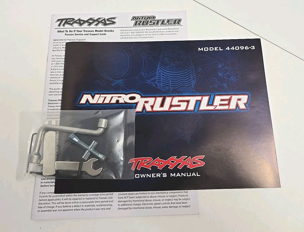 For Traxxas Nitro Rustler Model 44096-3 — Owners & Parts Manuals And Tool Kit