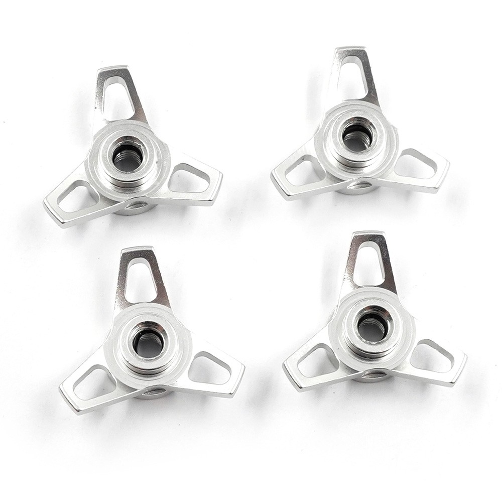 Xtra Speed Aluminum M4 Wheel Lock Nuts 4pcs Silver For Tamiya Kyosho 1/10 Buggy