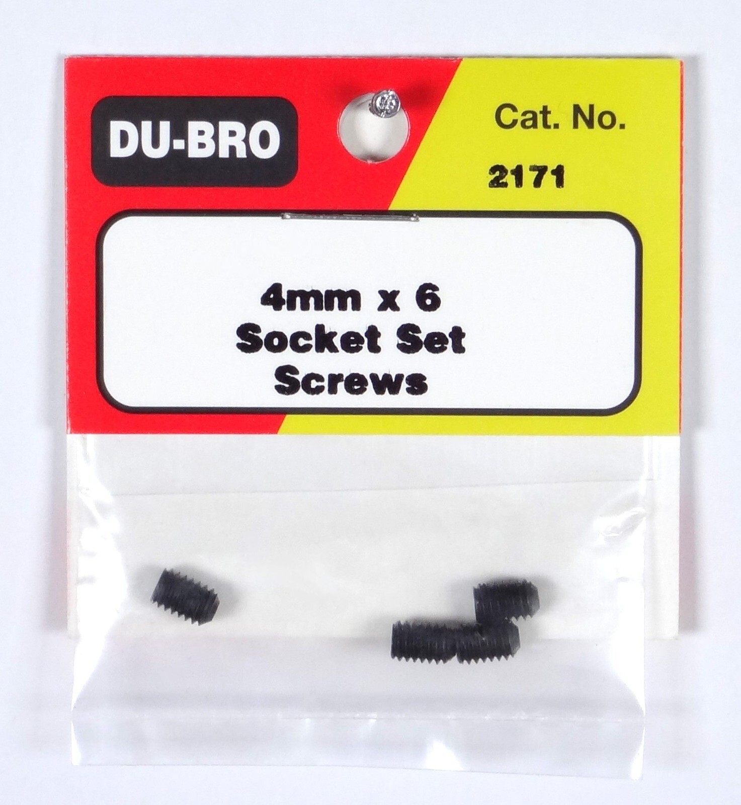 DU-BRO 4MM X 6 SOCKET SET SCREWS ( PACKAGE OF 4 )( CAT. # 2171 )