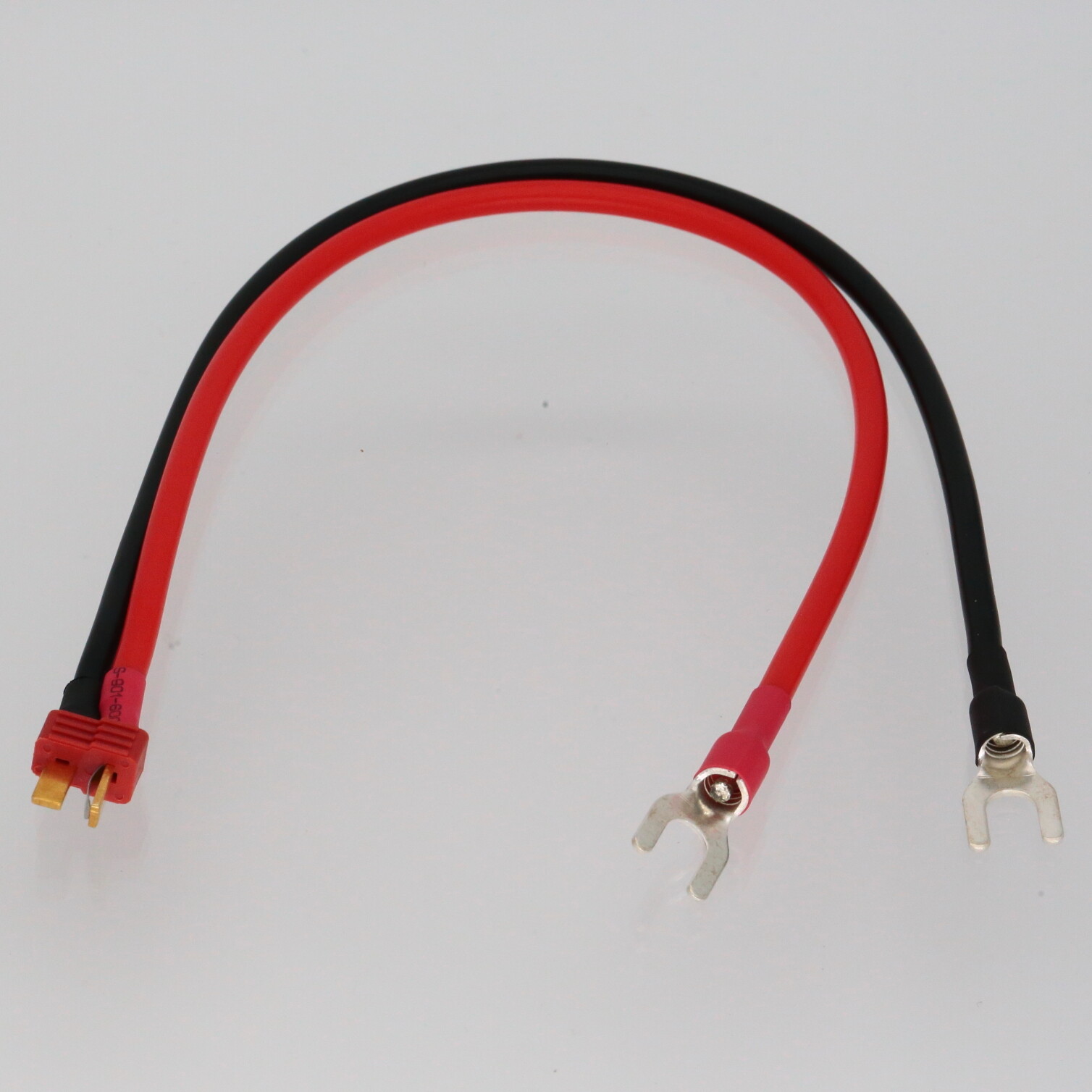 T-plug Deans Male to U Spade Fork open Terminal battery charging 12awg 1FT Cable