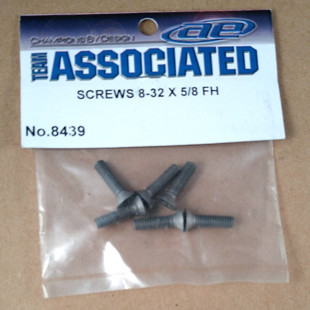 Team Associated ASC 8439 8-32 x 5/8 Aluminum Flathead Screws RC10 T RC12L RC10L