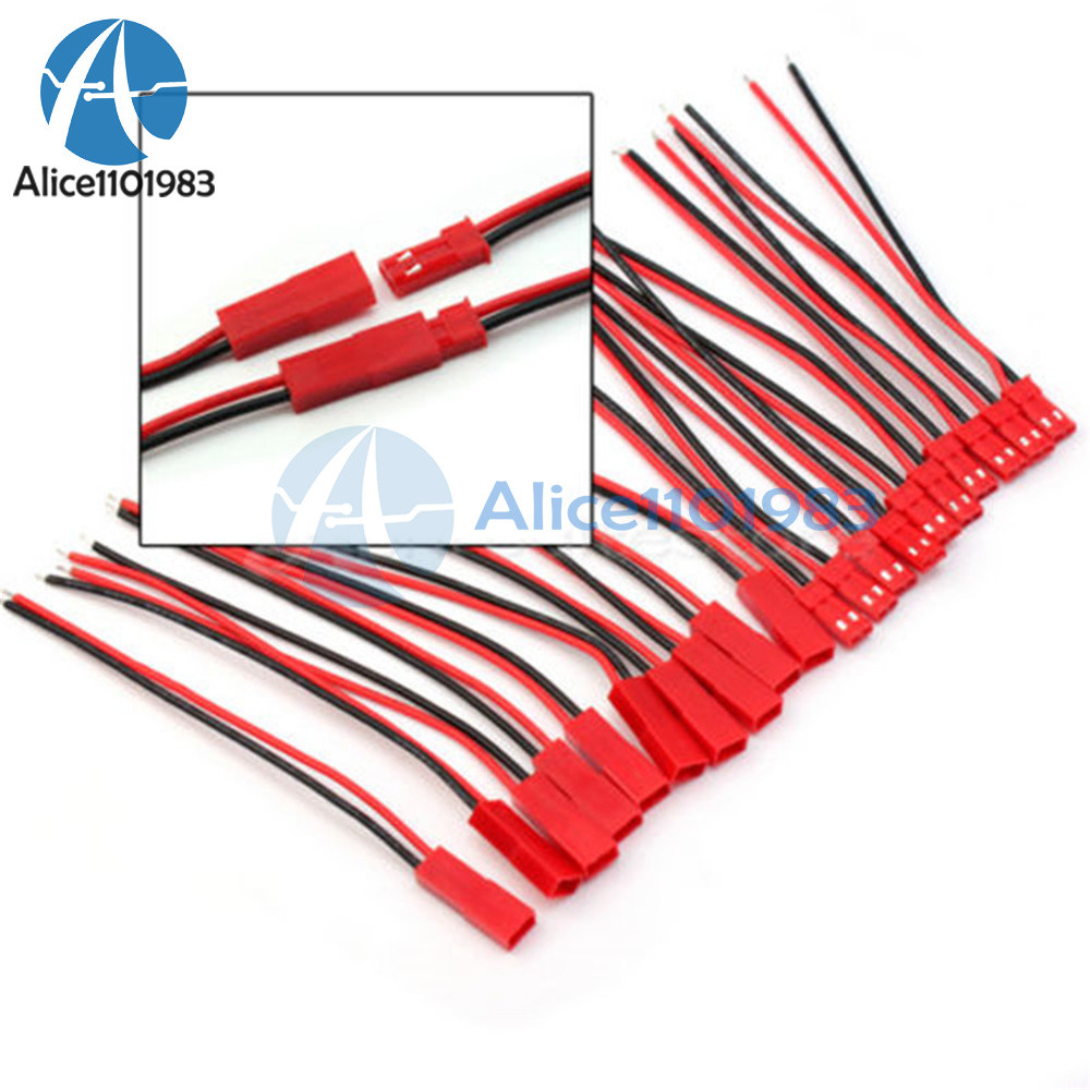 20-100Pairs JST Connector Plug Cable Line Male&Female for RC Lipo Battery 100mm