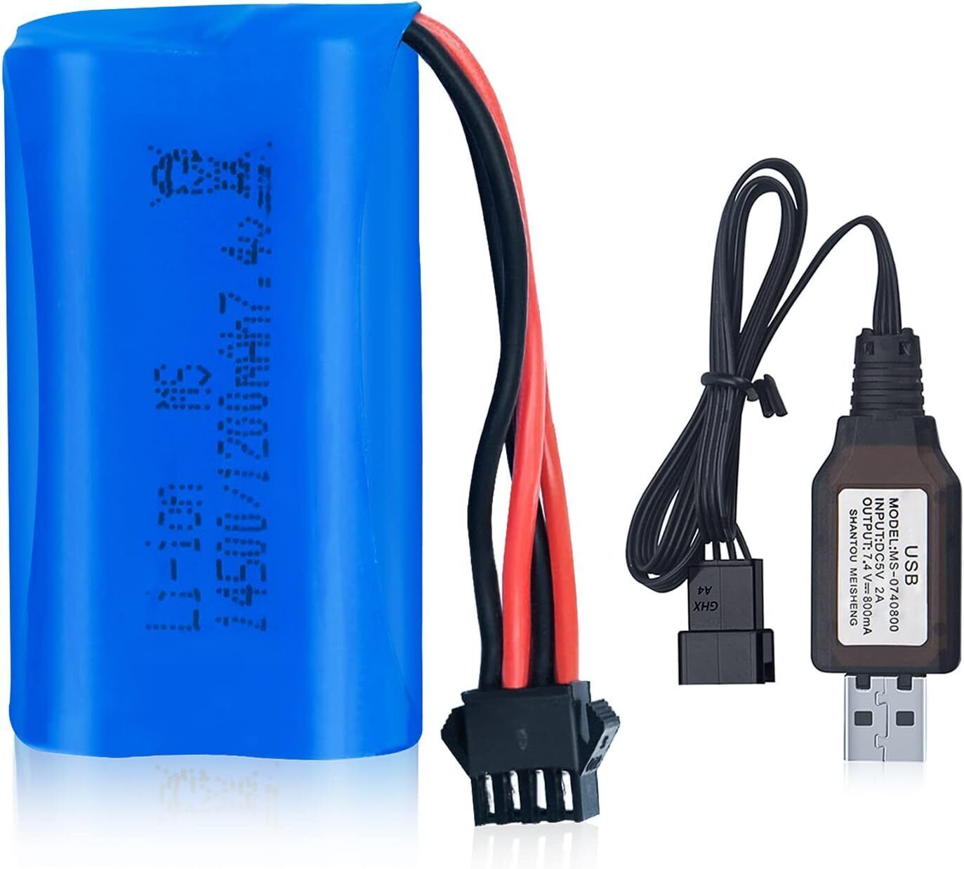 7.4V 1200mAh Li-ion Battery SM-4P Forward plug For Electric Toy Water Bullet Gun