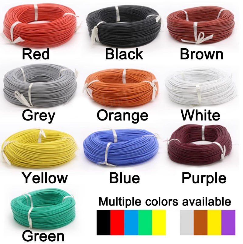 Flexible Soft Silicone Wire Cable Copper 2/4/6/7/8/10-30AWG 0.08mm Tinned Copper