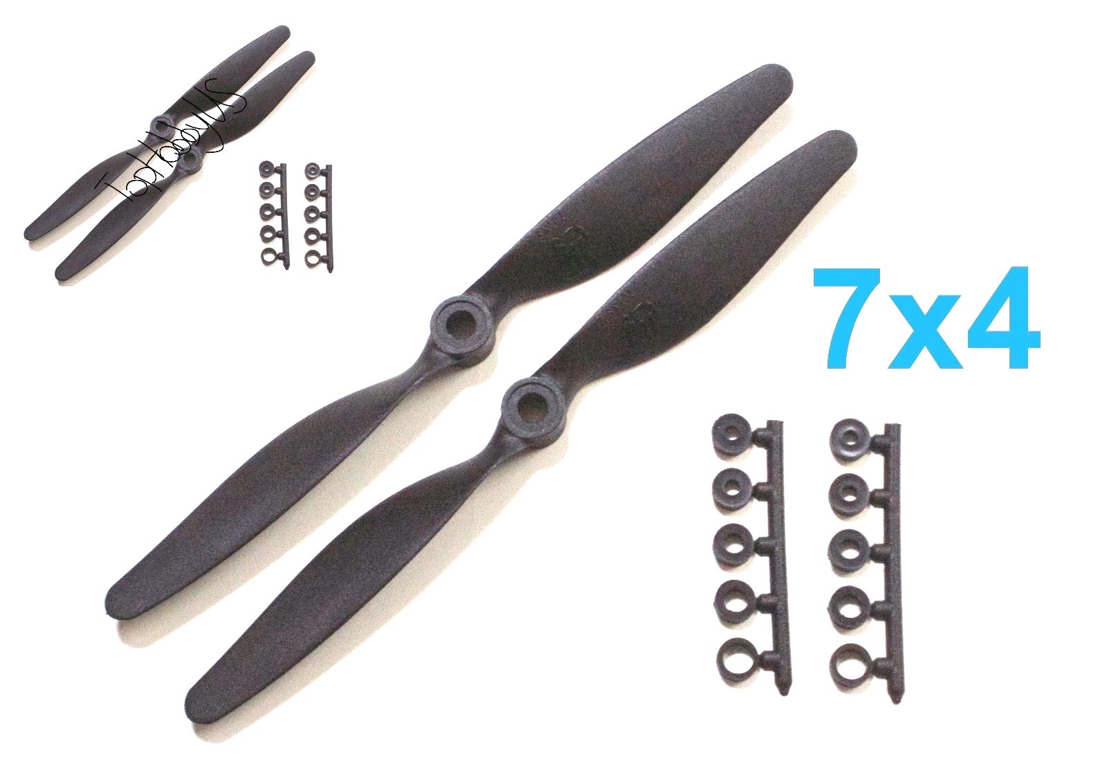 4PCS 7×4″ 178x102mm Slow Flyer SF Electric Propeller with Adapter US SELLER/SHIP