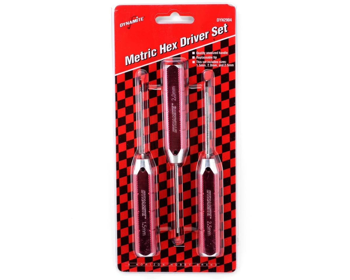 Dynamite Machined Hex Driver Metric Set (Red) [DYN2904]