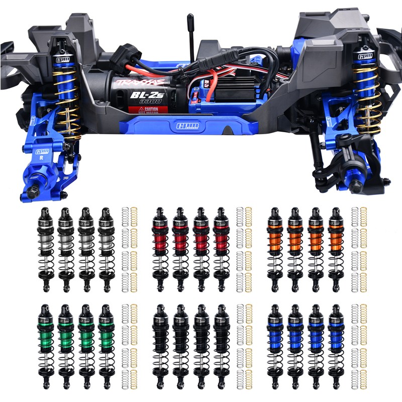 For TRAXXAS MINI MAXX MONSTER TRUCK-107154-1 RC Aluminum 4pcs Shock Absorber Set