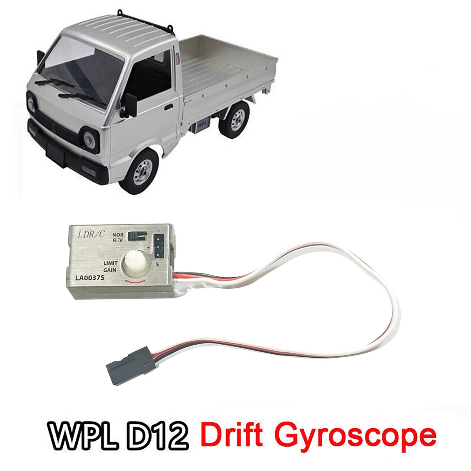 Mini Gyro Gyroscope For WPL D12 1/10 RC Car Drift Racing Car Steering Gear Drift