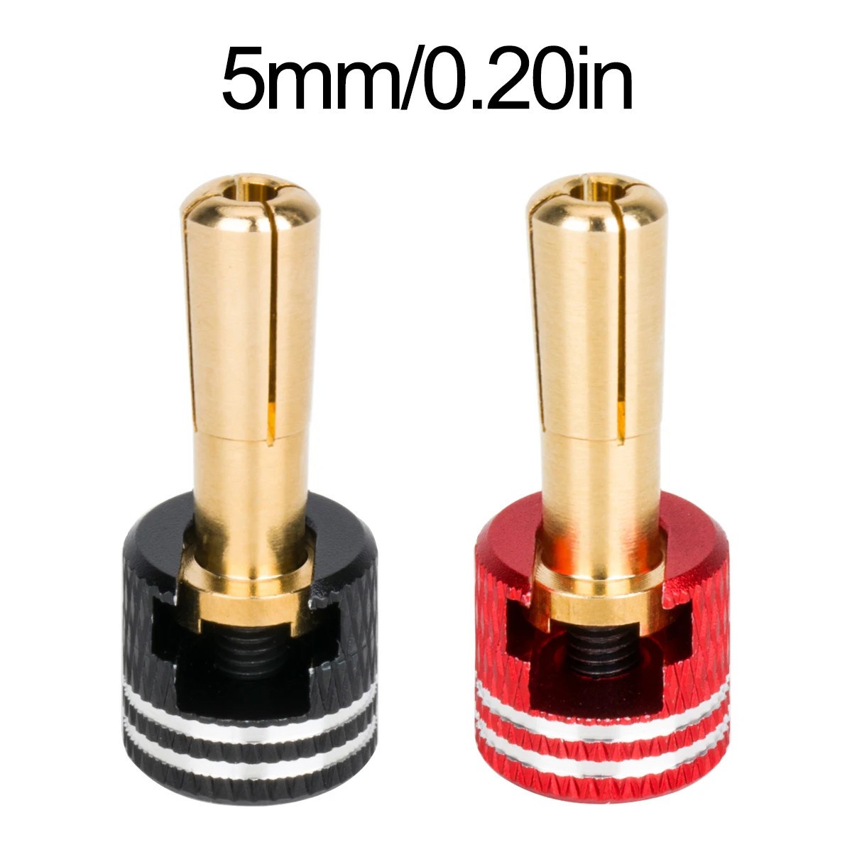 LowPro Bullet Plugs, Welding-Free Hard Shell Metal Heatsink, 4mm/5mm Set for RC