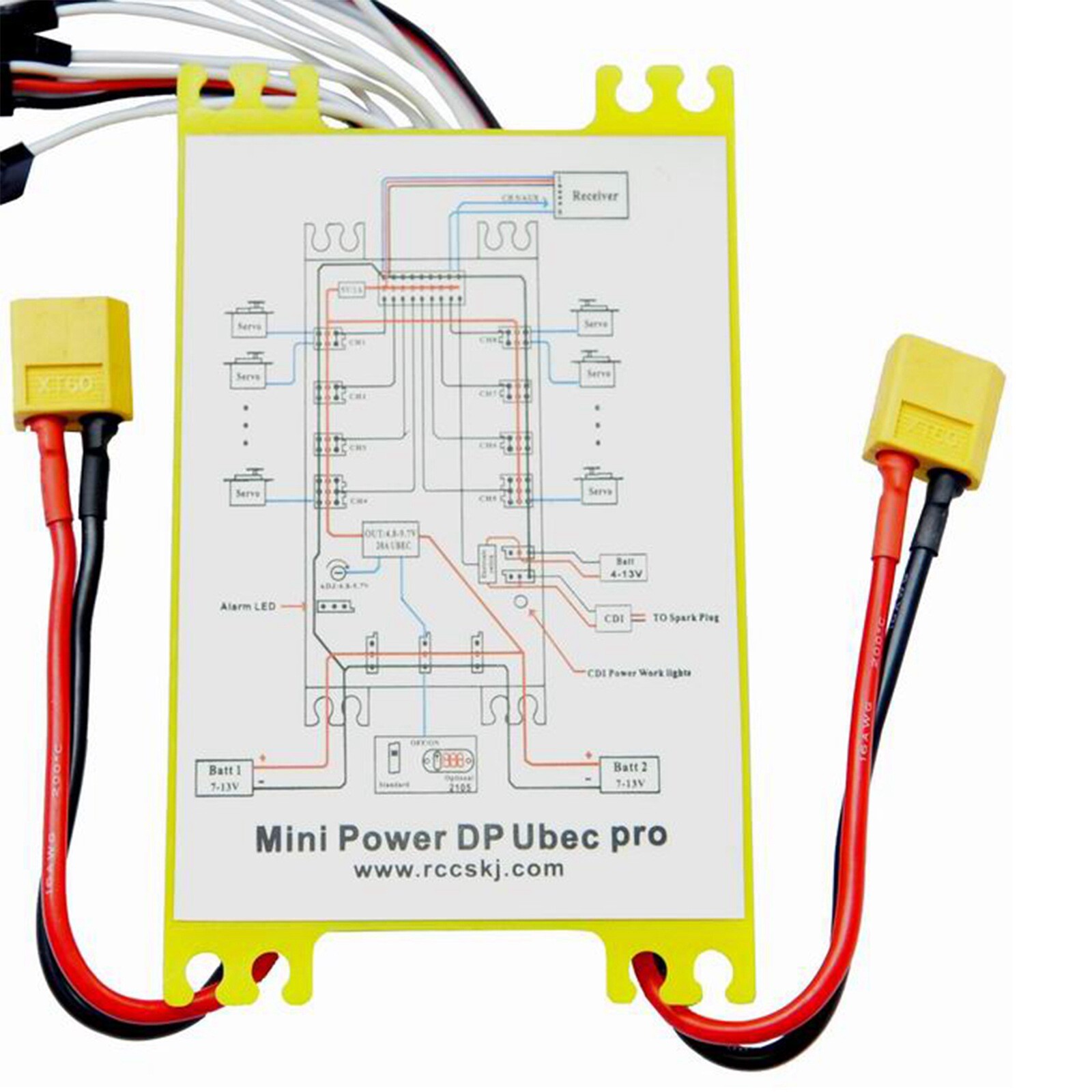 Mini Power DP UBEC PRO 4.8-9.7V Servo Section Board w/ Dual Input Wire MAX 30A