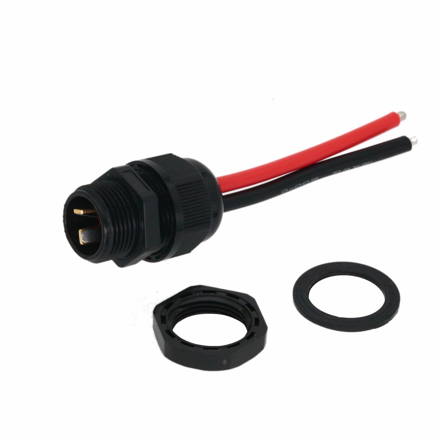 PG13.5 threaded Panel Mount + T-plug Deans Male 12awg 6inchs wire DIY Tinned end